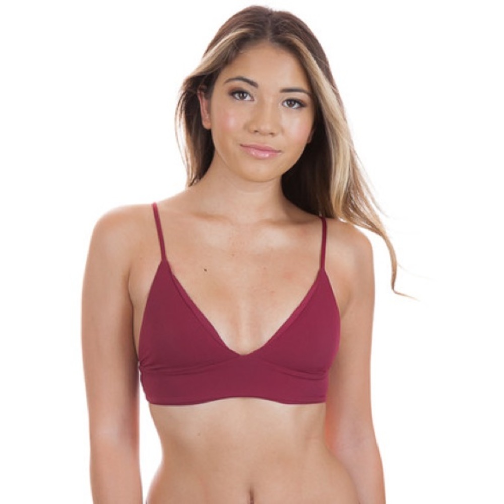 NWT- BOYS + ARROWS Dana the Delinquent Bikini Top in Burgundy
